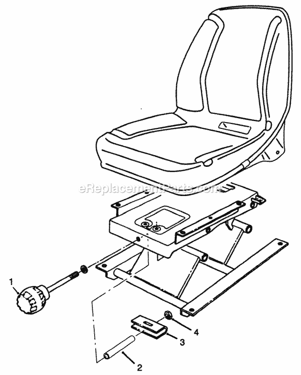 Toro 76-1960 Seat Adjustment Knob Kit Seat Assembly Diagram