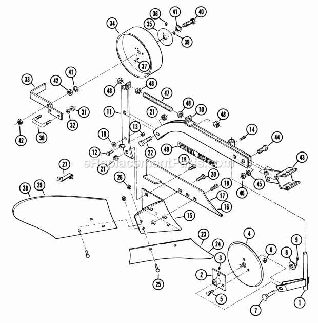 Toro 77-12PL01 (1980) 12-in. Plow Parts List-Mold Board Plows Factory Order Number 77-08pl01 (8-in.) Diagram