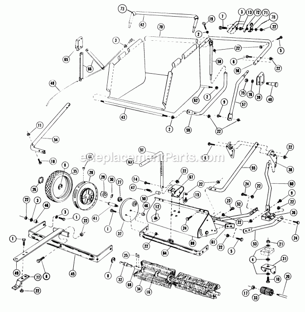 Toro 77-31SW01 (1977) 31-in. Sweeper Parts List-Lawn Sweepers Factory Order Numbers 77-31sw01 (31-in.) Diagram