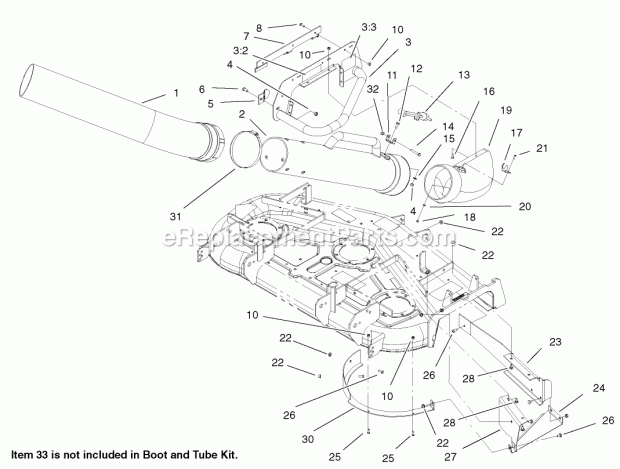 Toro 78494 Boot And Tube Kit, 200 Series Z Master 52-in. Mowers Boot and Tube Assembly Diagram