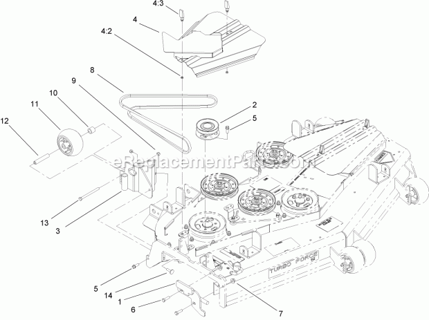 Toro 78512 52in Turbo Force Mower Finishing Kit, Z400 And Z500 Twin Soft Bagger Finishing Kit Assembly Diagram