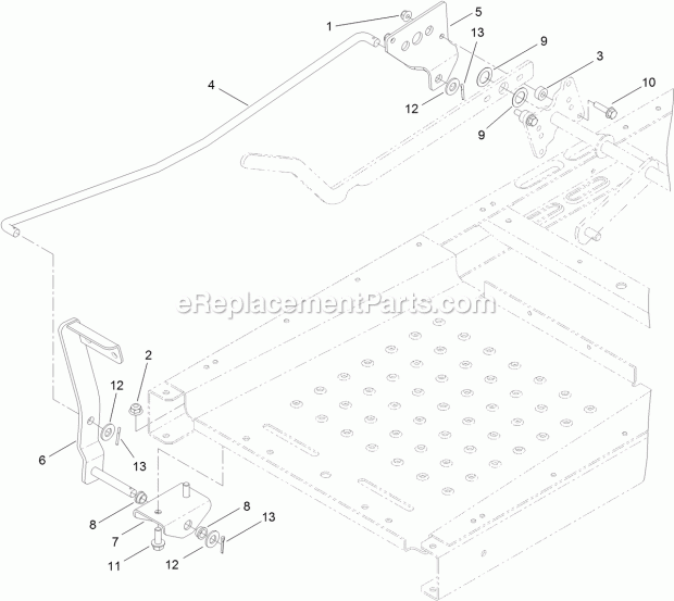 Toro 79010 Foot Assist Deck Lift Kit, 2011 And After Zero-turn-radius Riding Mower Foot Assist Deck Lift Assembly Diagram