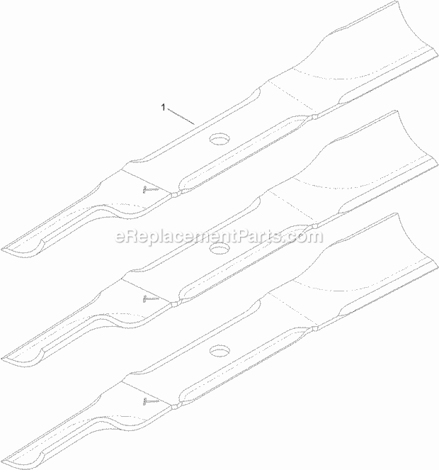 Toro 79016 Replacement Blade Kit, 2007 And After Timecutter Riding Mower With 50in Mower Replacement Blade Kit Diagram