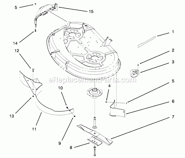 Toro 79170 (4900001-4999999) (1994) 38-in. Recycler Kit, Xl Series Lawn Tractors Baffle & Blade Assembly Diagram