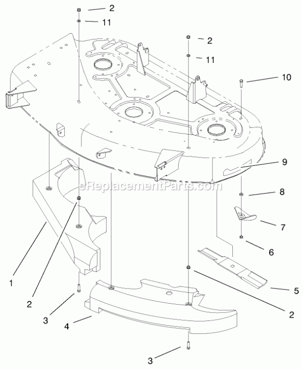 Toro 79174 44-in. Recycler Kit Baffle Assembly Diagram