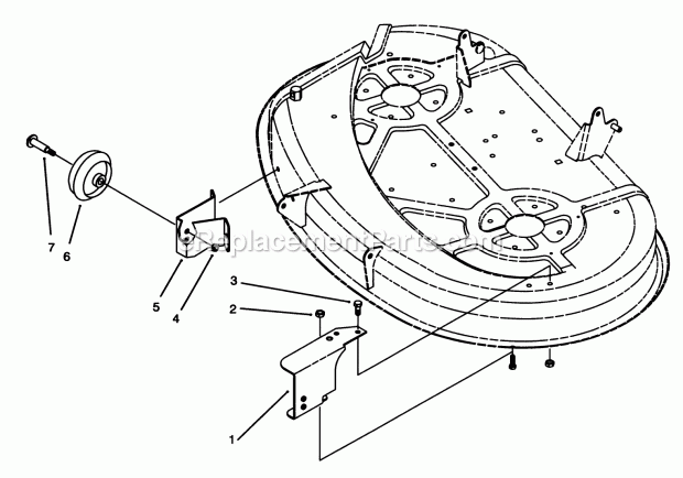 Toro 79181 Anti-scalp Kit, 38-in. Mower Bracket & Wheel Assembly Diagram
