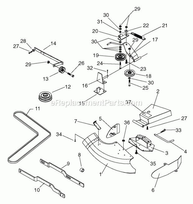 Toro 79454 (9900001-9999999) (1999) Quiet Collector Drive Kit, 48-in. Mower Drive Kit Assembly for 48-in. Mower Diagram