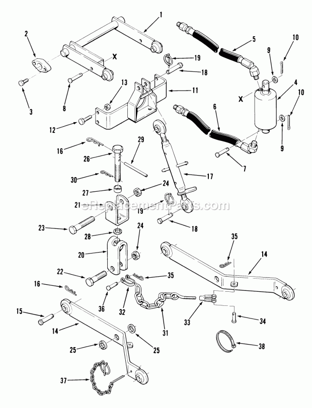 Toro 8-5431 (1982) 3-point Hitch Parts List for 3-Point Hitch Factory Order Number 8-5431 Diagram