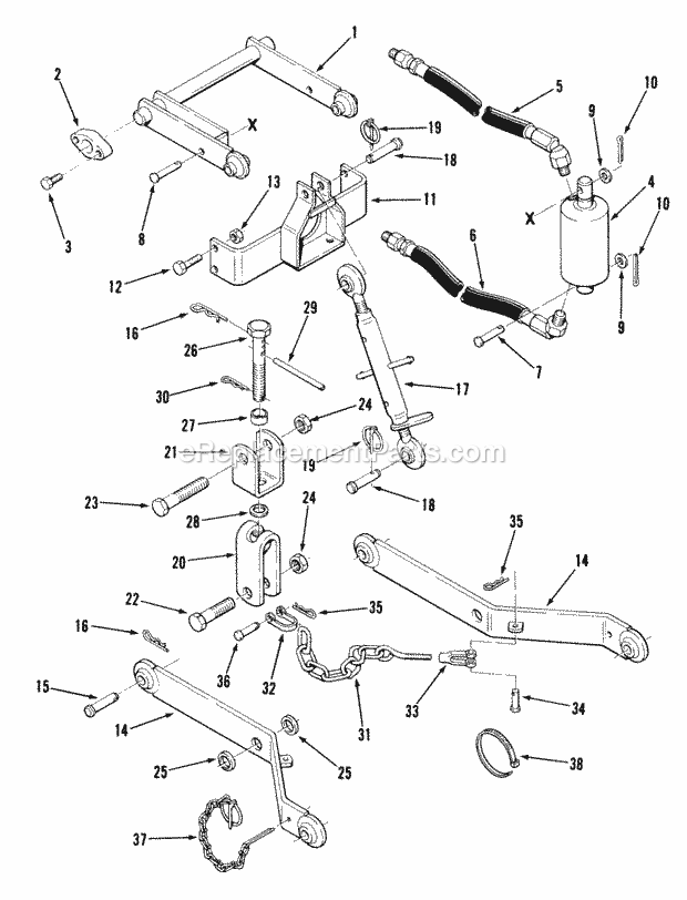 Toro 8-5431 (1983) 3-point Hitch Parts List for 3-Point Hitch Factory Order Number 8-5431 Diagram