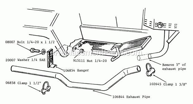 Toro 81260 (1981) Exhaust Extension Exhaust Extension Diagram