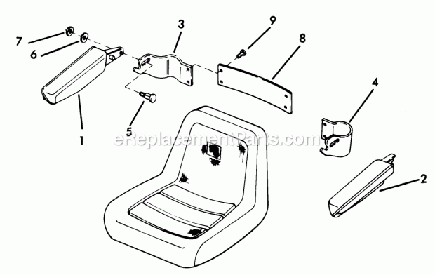 Toro 82015 (1977) Arm Rest Kit, D-series Tractor Parts List for Arm Rest Kit (Factory Order Number 8-2015) Diagram
