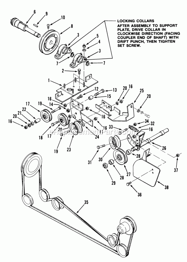Toro 83231 (1982) Rear Pto Parts List for Rear Pto Factory Order Number 8-3231 Diagram