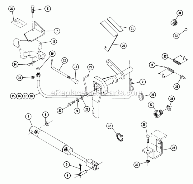 Toro 84112 (1974) Hydraulic Lift Parts List Diagram