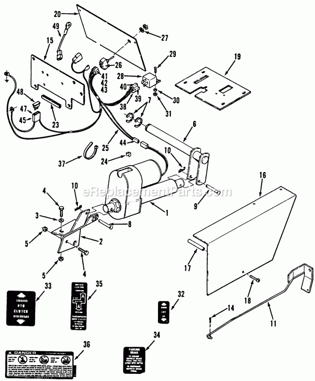 Toro 84227 (1989) Electric Lift Parts List for Electric Lift Kit Factory Order Number 84227 Diagram