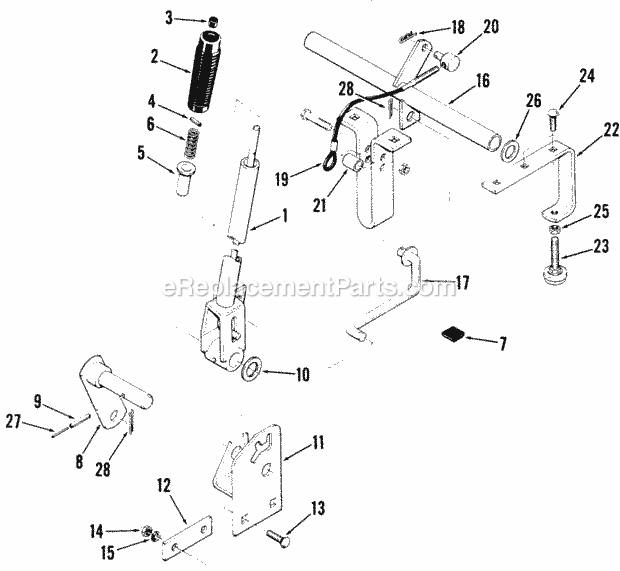 Toro 84321 (1982) Attachment Lift Parts List for Attachment Lift Factory Order Number 8-4321 Diagram
