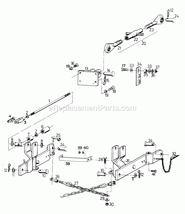 Toro 85401 (1980) 3-point Hitch Parts List for 3-Point Hitch Factory Order Number 8-5401 Diagram