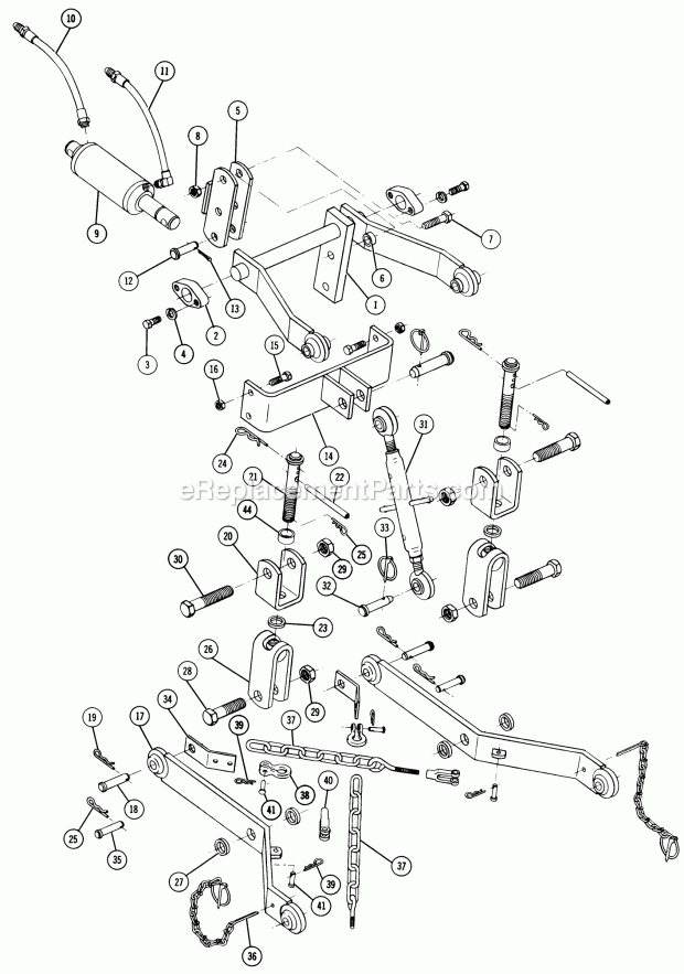 Toro 85421 (1973) 3-point Hitch 3-Point Hitch (Factory Order No. 8-5422) (for 1973 18hp Automatic-1974 &1975 D Series Tractors) Diagram