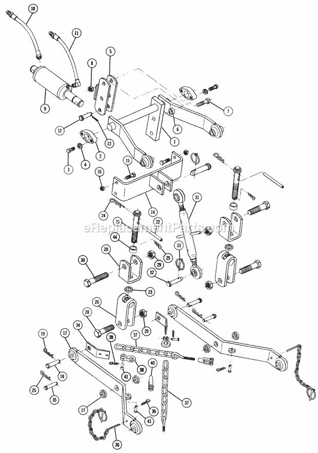 Toro 85422 (1976) 3-point Hitch 3-Point Hitch (Factory Order No. 8-5422) (for 1973 18hp Automatic-1974 &1975 D Series Tractors) Diagram