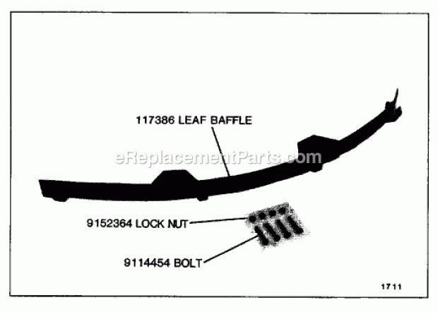 Toro 85501 (1990) 42-in. Side Mower Leaf Baffle Mower Leaf Baffle Diagram