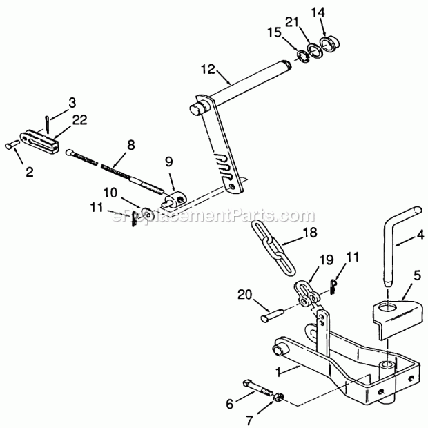 Toro 85517 (1988) Clevis Hitch Parts List-Clevis -in.Type A-in. Hitch Vehicle Identification No. 85517 Diagram