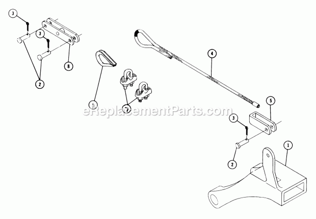 Toro 85521 (1970) Slot Hitch Parts List-Implement Hitch (Slot Type) Factory Order Number 8-5521 Diagram