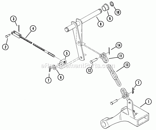 Toro 85522 (1976) Slot Hitch Slot Hitch (Factory Order Number 8-5522) Diagram