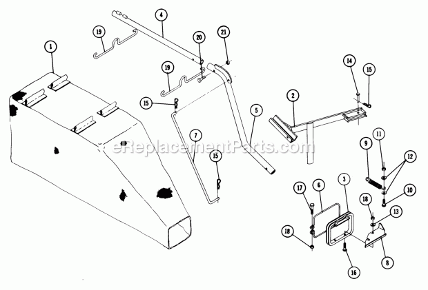 Toro 86631 (1969) Grass Bag Parts List-Grass Catcher Factory Order Number 8-6632 (Formerly 8-6631) Diagram
