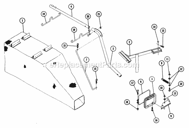 Toro 86631 (1971) Grass Bag Parts List-Grass Catcher Factory Order Number 8-6632 (Formerly 8-6631) Diagram