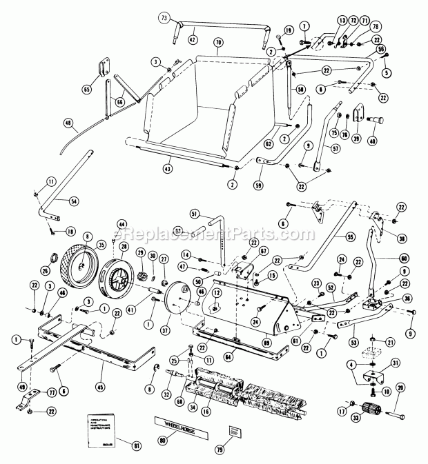 Toro 87-38SW01 (1978) 38-in. Sweeper Lawn Sweepers Vehcle Identificatio Numbers 87-38sw01-38 In. (96.5 Cm) Diagram