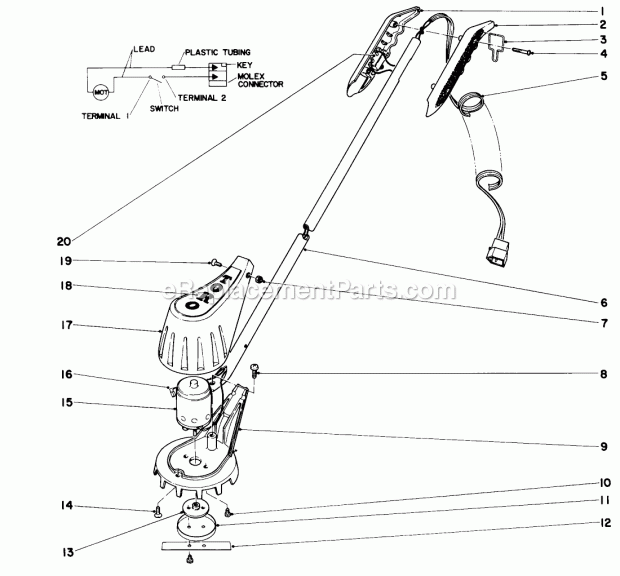 Toro 87007 (9000001-9999999) (1969) 12 Volt Electric Trimmer Key-Lectric Trimmer Diagram