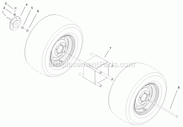 Toro 94-2050 Dual Wheel Adapter Kit, 5xi Garden Tractors Wheel & Hub Assembly Diagram