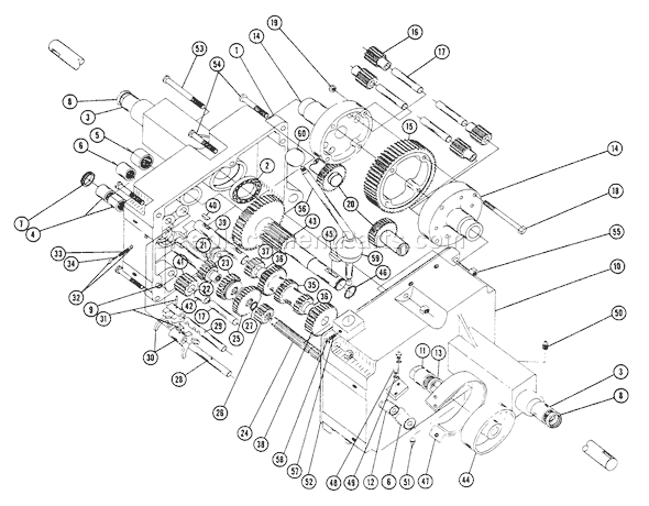 Toro L-105 (1965) Lawn Tractor Transmission Parts List Diagram