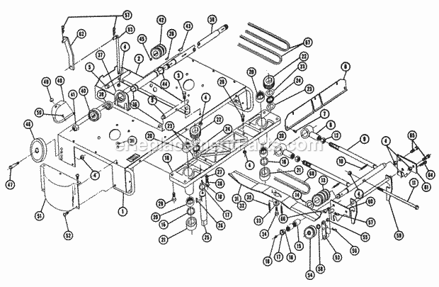 Toro RM-364 (1964) 36-in. Rear Discharge Mower Parts List Diagram