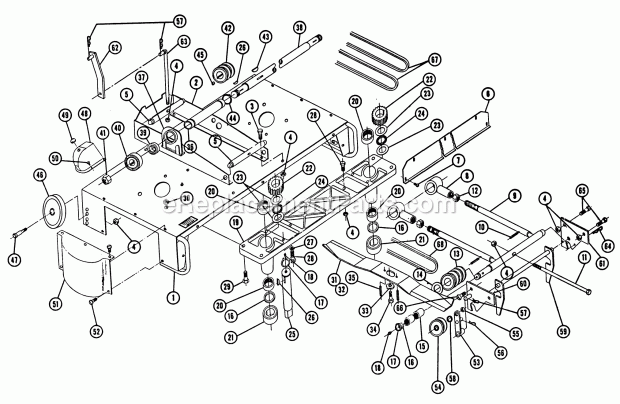 Toro RM-364 (1965) 36-in. Rear Discharge Mower Parts List Diagram