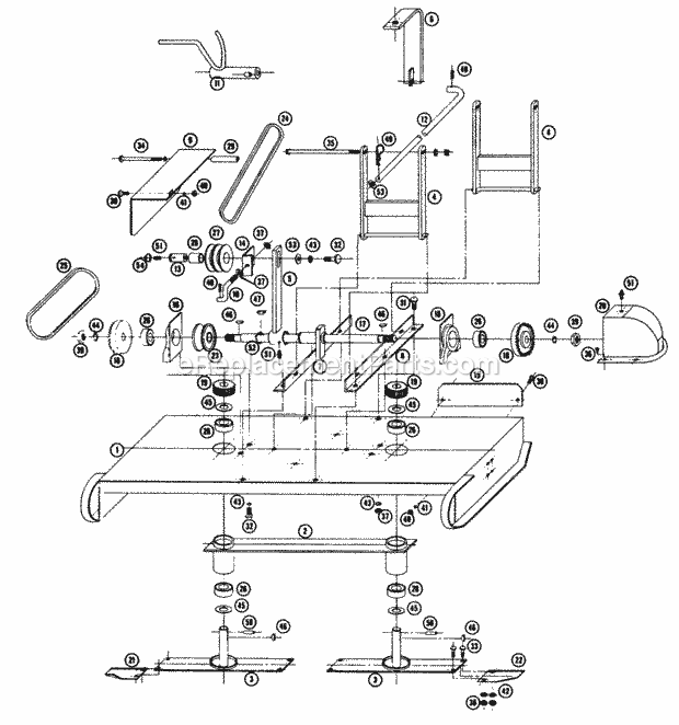 Toro RMR-32 (1960) 32-in. Rear Discharge Mower Parts List for Rmr-32 Diagram