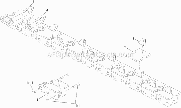 Toro TR26508S35 8in X 48in Solid Weld Terminator Chain, Utility Trencher 8 Inch X 48 Inch Solid Weld Terminator Chain Assembly Diagram