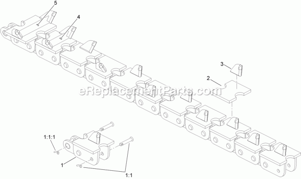 Toro TR31107S37 7in X 60in Solid Weld Terminator Chain, Utility Trencher 7 Inch X 60 Inch Solid Weld Terminator Chain Assembly Diagram