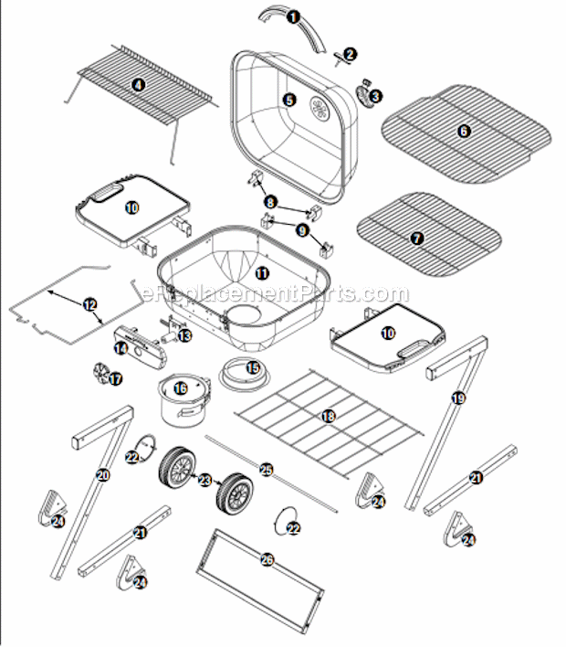 Uniflame CBC1255SP Outdoor Charcoal Barbeque Grill Page A Diagram