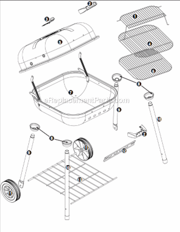 Uniflame CBC701WB Outdoor Charcoal Barbeque Grill Page A Diagram