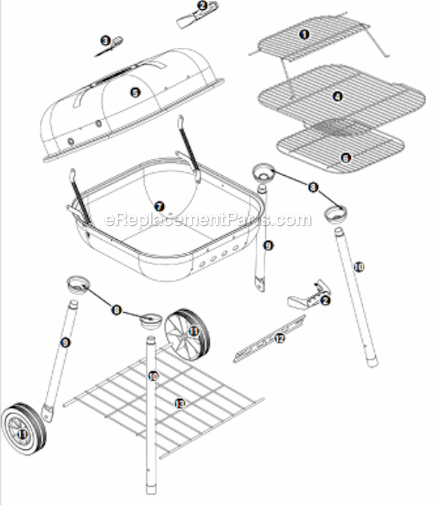 Uniflame CBC701W Outdoor Charcoal Barbeque Grill Page A Diagram