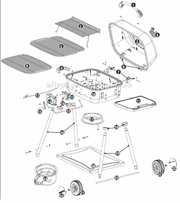 Uniflame CBC730W Outdoor Charcoal Barbeque Grill Page A Diagram