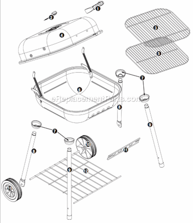 Uniflame CBC900WRS Outdoor Charcoal Barbeque Grill Page A Diagram