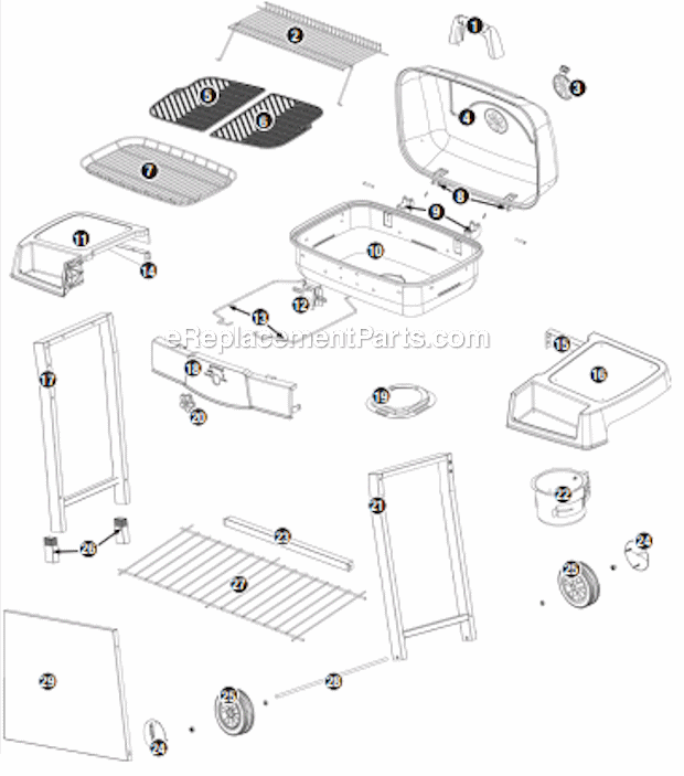 Uniflame CBC940WD-C Outdoor Charcoal Barbeque Grill Page A Diagram