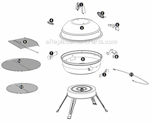 Uniflame CBT1302GW Outdoor Charcoal Barbeque Grill Page A Diagram