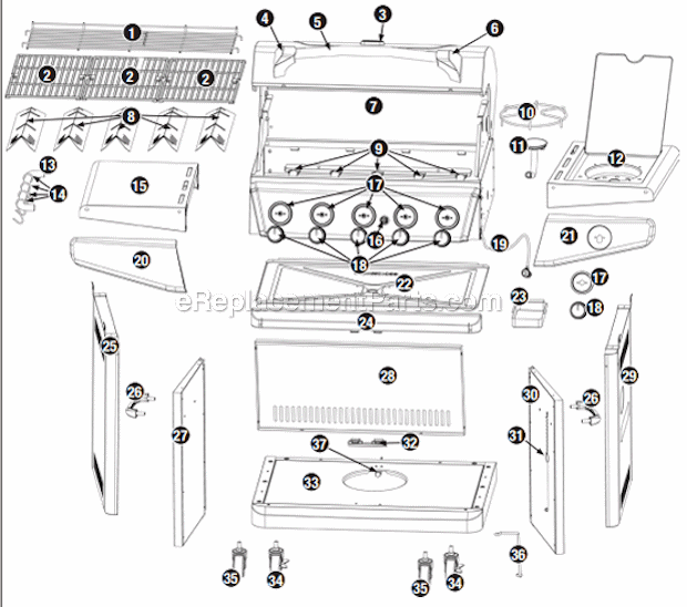Uniflame GBC1059WB-C Outdoor LP Gas Barbeque Grill Page A Diagram
