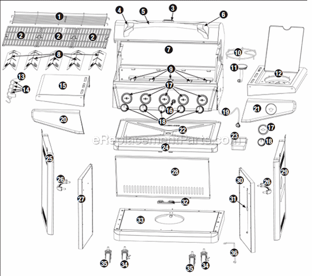 Uniflame GBC1059WB Outdoor LP Gas Barbeque Grill Page A Diagram