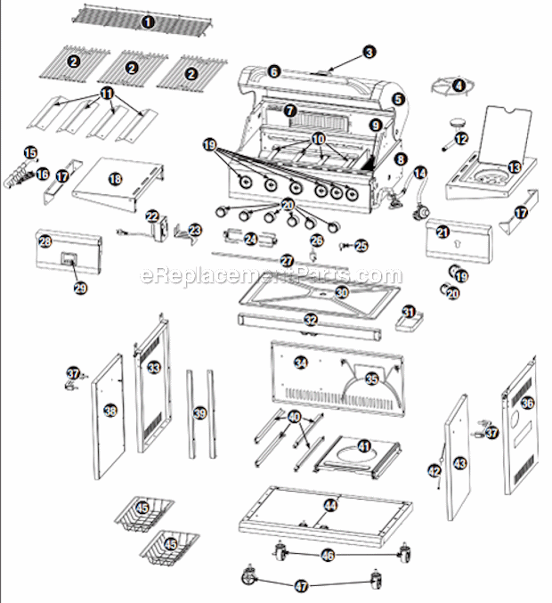 Uniflame GBC1076WE-C Outdoor LP Gas Barbeque Grill Page A Diagram