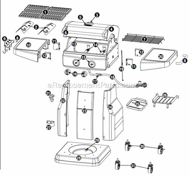 Uniflame GBC1117RS Outdoor LP Gas Barbeque Grill Page A Diagram