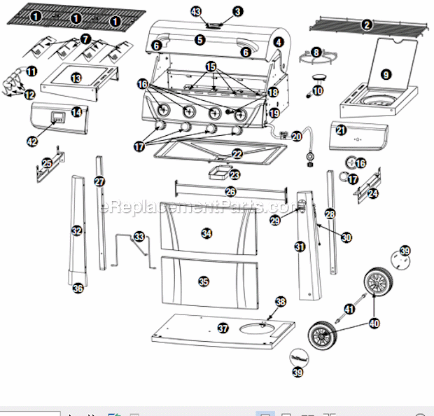 Uniflame GBC1245W-C Outdoor LP Gas Barbeque Grill Page A Diagram