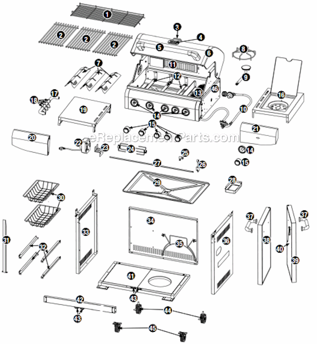 Uniflame GBC1273W Outdoor LP Gas Barbeque Grill Page A Diagram